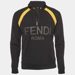 مملوكة مسبقًا Fendi Black Logo Applique Jersey Sweatshirt S