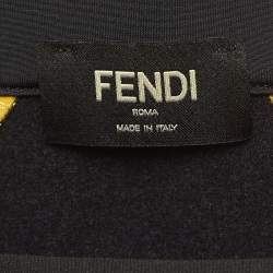 مملوكة مسبقًا Fendi Black Logo Applique Jersey Sweatshirt S