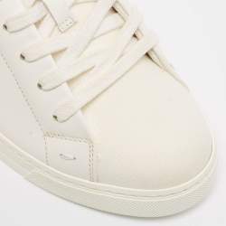 Fendi White Leather And Fabric Low Top Sneakers Size 40