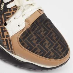 Fendi Multicolor Mesh and Leather Forever Fendi Low Top Sneakers Size 44
