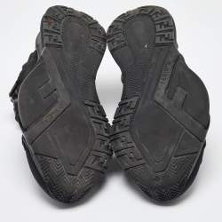 Fendi Black Mesh and Suede Flow Sneakers Size 44