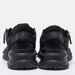 Fendi Black Mesh and Suede Flow Sneakers Size 44