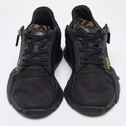 Fendi Black Mesh and Suede Flow Sneakers Size 44
