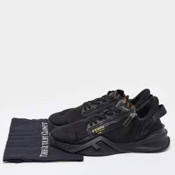 Fendi Black Mesh and Suede Flow Sneakers Size 44