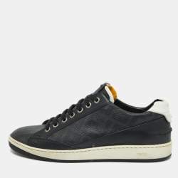 مملوكة مسبقًا Fendi Black/White Leather Lace Up Sneakers Size 40