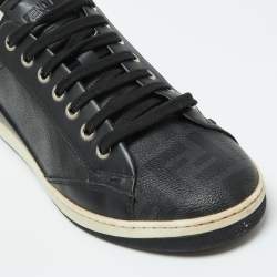 مملوكة مسبقًا Fendi Black/White Leather Lace Up Sneakers Size 40
