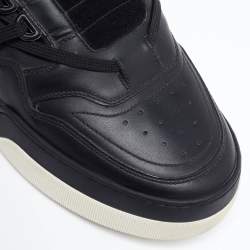 Pre Owned حذاء رياضي فندي طراز تانك مرتفع من أعلى جلد و سويدي أسود مقاس 42