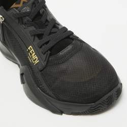 Fendi Black Suede and Mesh Flow Low Top Sneakers Size 42