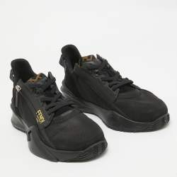 Fendi Black Suede and Mesh Flow Low Top Sneakers Size 42