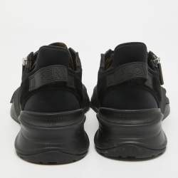 Fendi Black Suede and Mesh Flow Low Top Sneakers Size 42