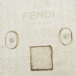 Fendi White Zucca Coated Canvas Thong Sandals Size  45