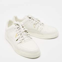 مملوكة مسبقًا Fendi White Leather FF Lace Up Sneakers  Size  45