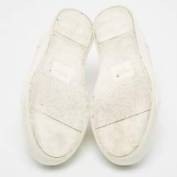 مملوكة مسبقًا Fendi White Leather FF Lace Up Sneakers  Size  45