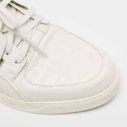 مملوكة مسبقًا Fendi White Leather FF Lace Up Sneakers  Size  45
