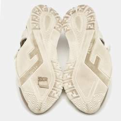 Pre Owned Fendi Multicolor Canvas and Leather Flow Lace Up Sneakers Size 40