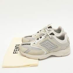 Fendi Multicolor Mesh and Leather FF Athletic Low Top Sneakers Size 42