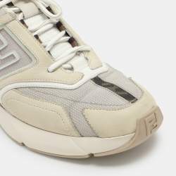 Fendi Multicolor Mesh and Leather FF Athletic Low Top Sneakers Size 42