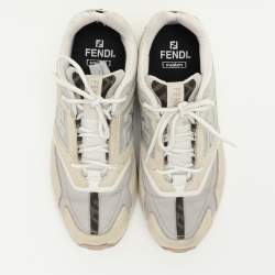 Fendi Multicolor Mesh and Leather FF Athletic Low Top Sneakers Size 42