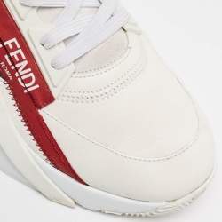 Fendi Multicolor Leather and Zucca Canvas Flow Sneakers Size 43