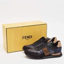 Fendi Multicolor Suede and Leather Forever Fendi Patch Sneakers Size 43.5