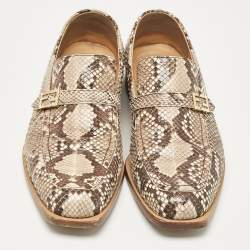 Fendi Beige Python Leather Slip On Loafers Size 42