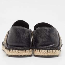 Fendi Brown/Black Zucca Canvas and Leather Foldable Espadrilles Size 41