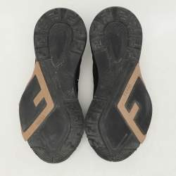 Fendi Black Neoprene and Nylon Flow Low Top Sneakers Size 37