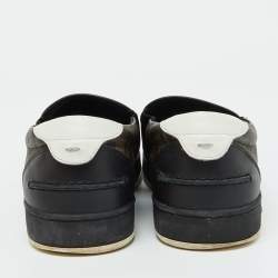Fendi Brown Zucca Coated Canvas Slip On Sneakers Size 43