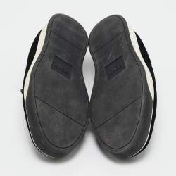 Fendi Black Velvet and Leather Slip On Sneakers Size 43.5