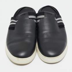 Pre Owned Fendi Black Leather Flat Mules Size 44