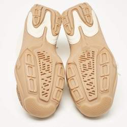 Fendi Cream Canvas and Rubber Lace Up Sneakers Size 42