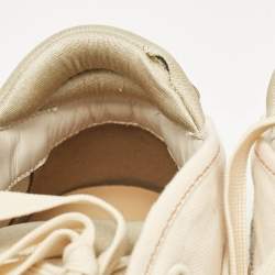 Fendi Cream Canvas and Rubber Lace Up Sneakers Size 42