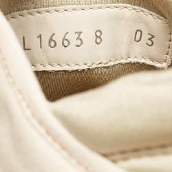 Fendi Cream Canvas and Rubber Lace Up Sneakers Size 42