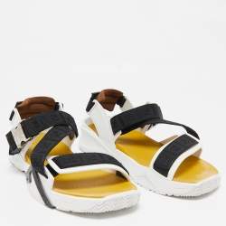 Fendi Multicolor Canvas and Rubber Flow Flat Sandals Size 41