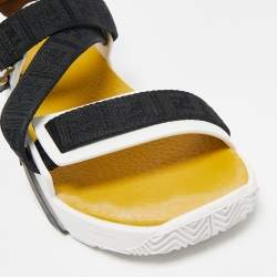 Fendi Multicolor Canvas and Rubber Flow Flat Sandals Size 41
