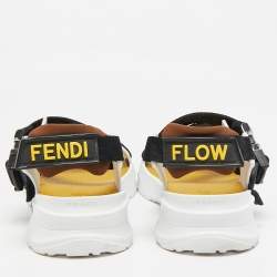 Fendi Multicolor Canvas and Rubber Flow Flat Sandals Size 41
