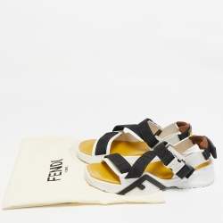Fendi Multicolor Canvas and Rubber Flow Flat Sandals Size 41