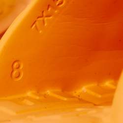 Pre Owned Fendi Orange  Rubber Cloud Ff Logo Slide Sandals Size 42