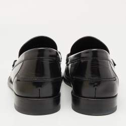 Fendi Black Leather Slip On Loafers Size 42.5