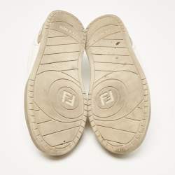 Fendi White Leather Lace Up Low Top Sneakers Size 42.5