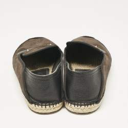 Fendi Navy Black/Green Suede Monster Eyes Slip On Espadrilles Size 44