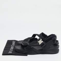 Fendi Black Canvas and Rubber Flow Flat Sandals Size 43