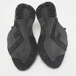 Fendi Black Mesh, Suede and Nylon Flow Low Top Sneakers Size 43