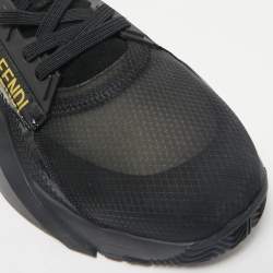 Fendi Black Mesh, Suede and Nylon Flow Low Top Sneakers Size 43