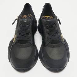 Fendi Black Mesh, Suede and Nylon Flow Low Top Sneakers Size 43