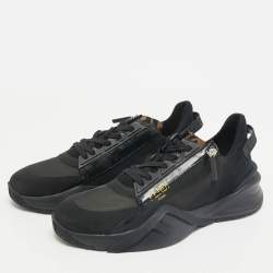 Fendi Black Mesh, Suede and Nylon Flow Low Top Sneakers Size 43