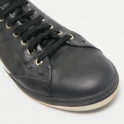 Fendi Black Leather And Suede High Top Sneakers Size 42