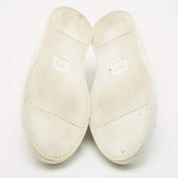 Fendi White Leather FF Crisscross Strap Slip On Sneakers Size 43
