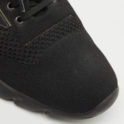 Pre Owned Fendi Black Knit Fabric Bag Bugs Low Top Sneakers Size 42