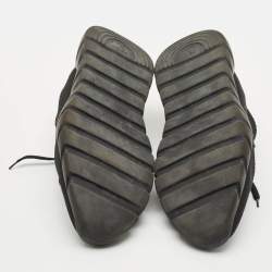 Pre Owned Fendi Black Knit Fabric Bag Bugs Low Top Sneakers Size 42